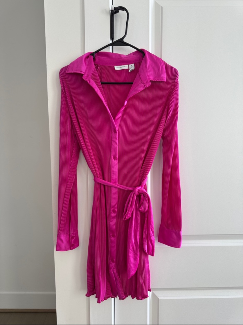 Sincerely Jules Fuchsia Long-Sleeve Belted Shirt Dress
